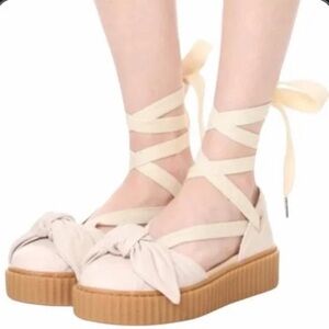 PUMA Beige Ballerina Creeper Rihanna Fenty Creepers Leather SZ 8.5